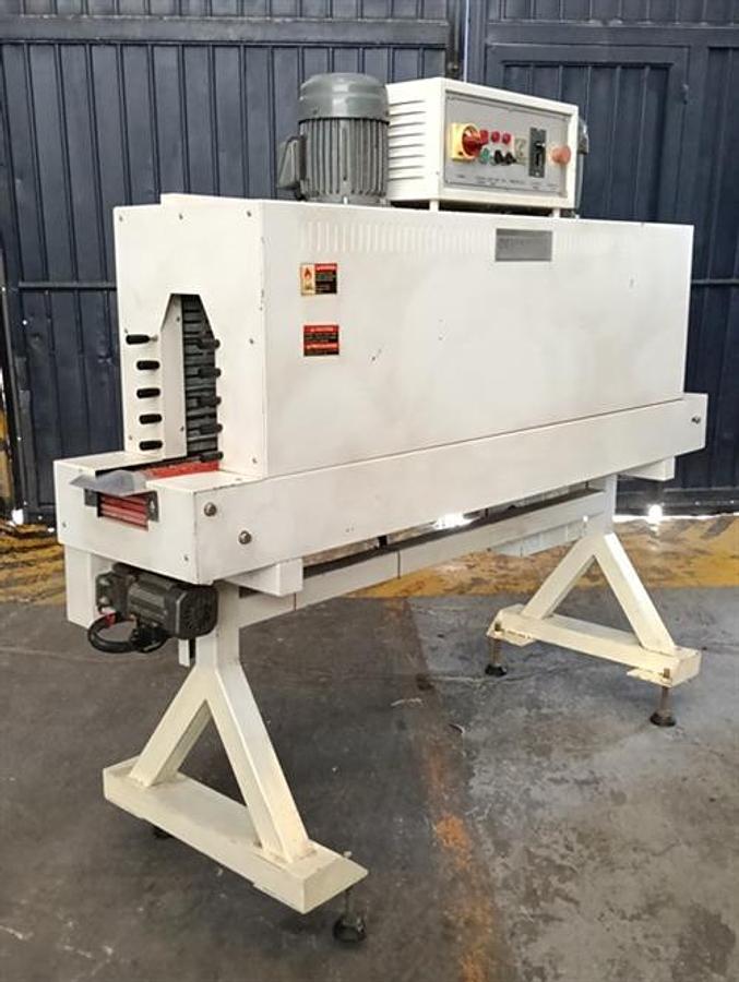 Used Devekmatic shrink tunnel for bottle labels