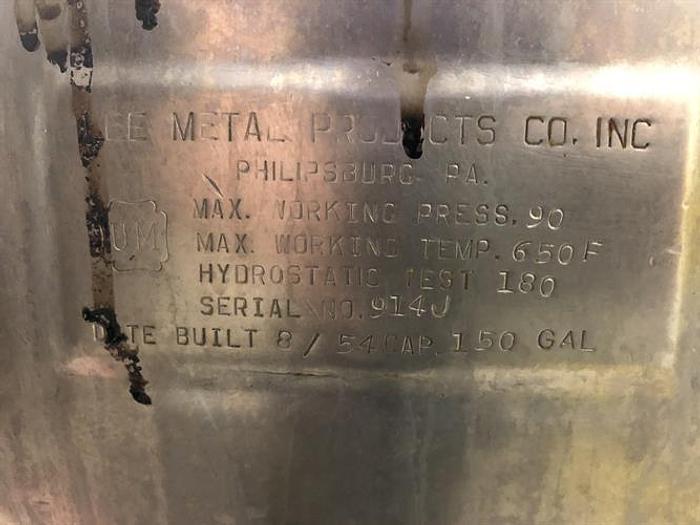 Used Lee 150 Gallon Stainless Steel Jacketed Cooking Kettle with Removable Basket