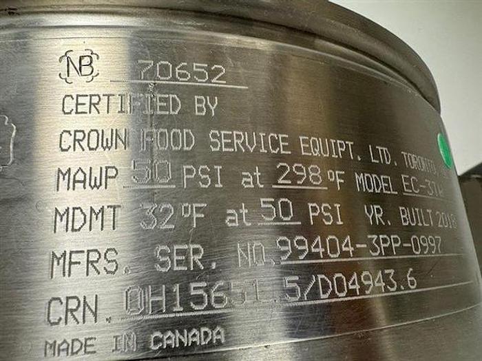 Used Steamcan 3 Gallon Electric Tilting Kettle