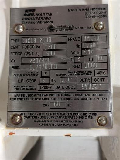 Used Russel Finex model 17240 22" diameter single deck sifter