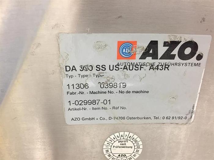 Used Azo DA 360 SS AUSF A43R Rotary Cyclone Sifter