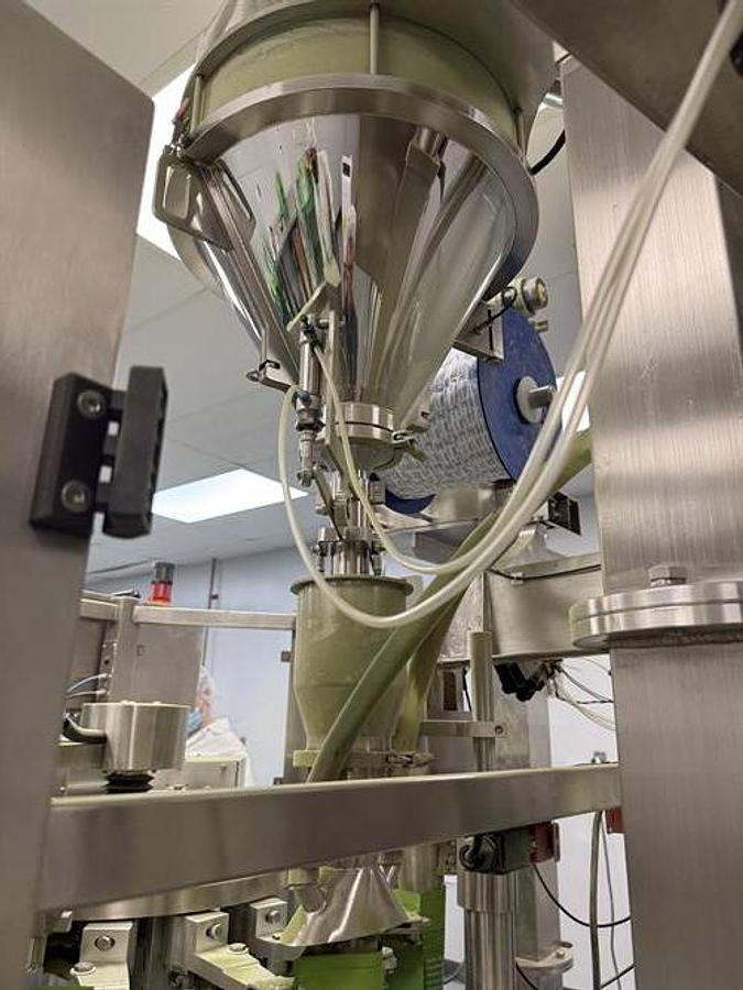 Used Ohlson Generation IV Rotary Pouch Packager With Auger Filler, Vacuum Powder, Scoop & Desiccant Pouch Feeders