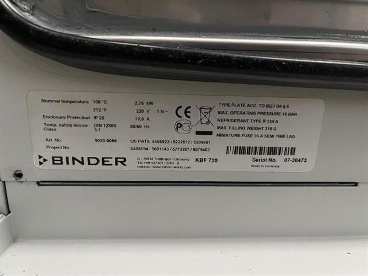 Used Binder KBF-720 Humidity test Chamber