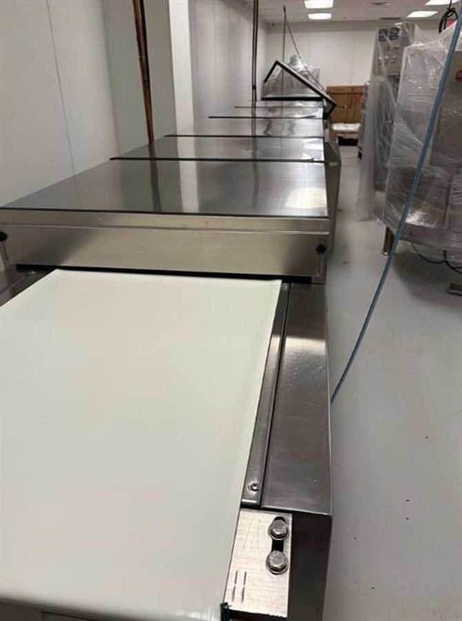 Used MK Machinery 24" wide x 50-ft long Stainless Steel Cooling Tunnel