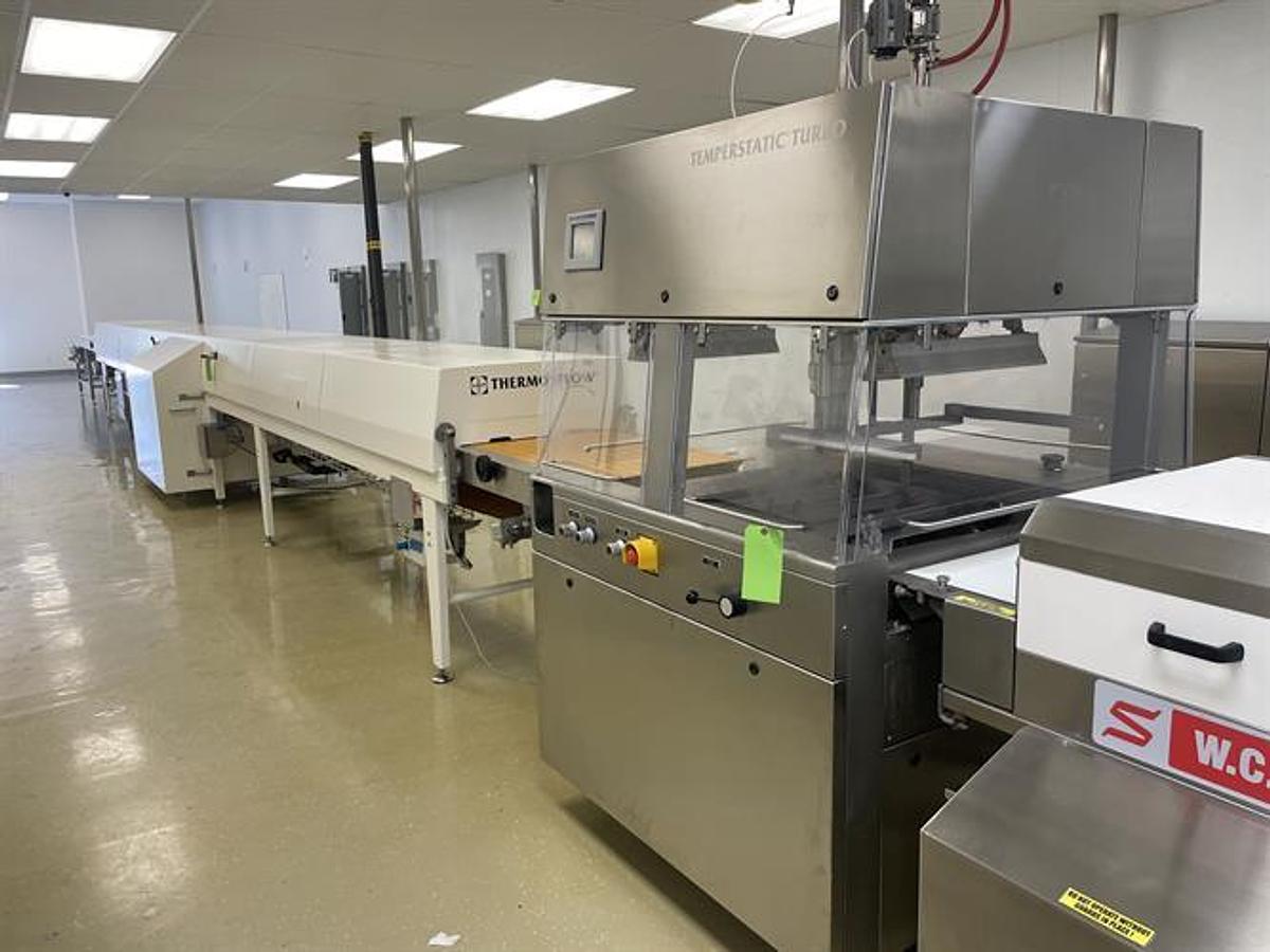 Used Sollich TTS-620 24" wide Temperstatic Enrober with Sollich Thermo Flow 40-ft Cooling Tunnel