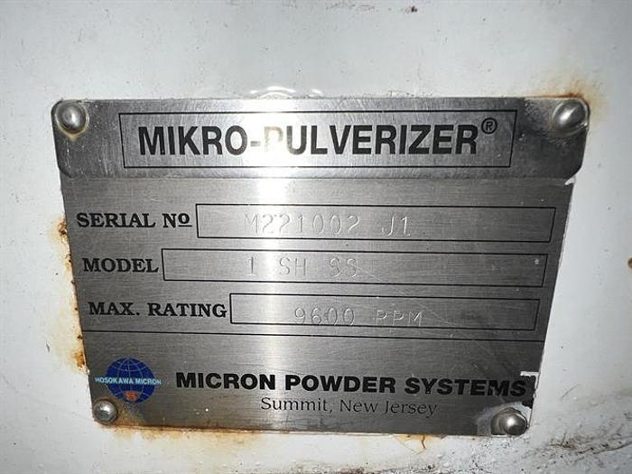 Used Mikro Pulverizer model 1SH stainless steel hammer mill