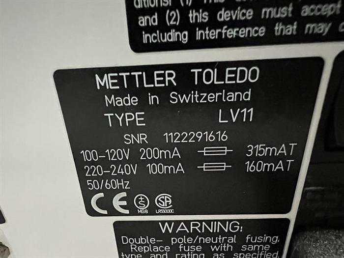 Used Mettler Toledo model PG203-S analytical scale with LV11 automatic feeder