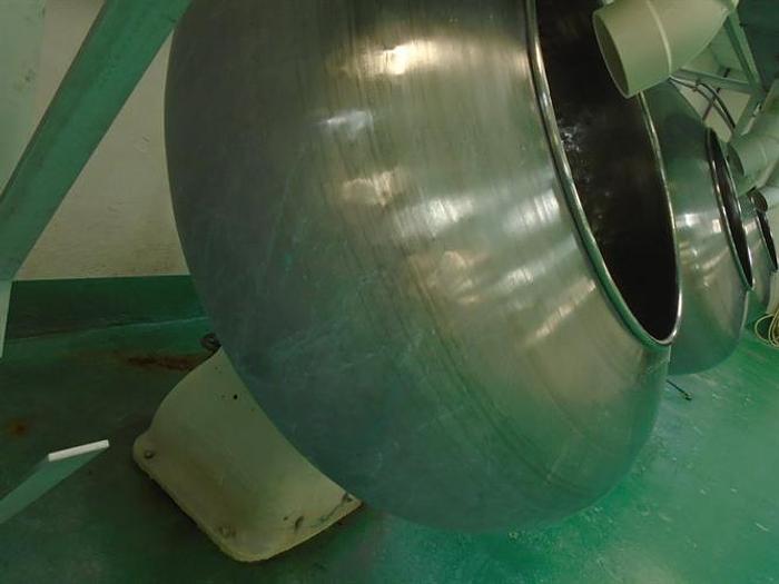 Used Skerman 60" Diameter Stainless Steel Coating Pan