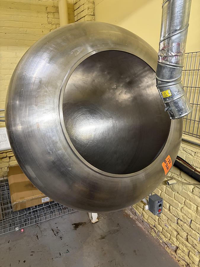 Used (2) Latini 42" Stainless Steel Coating Pans on Common Base