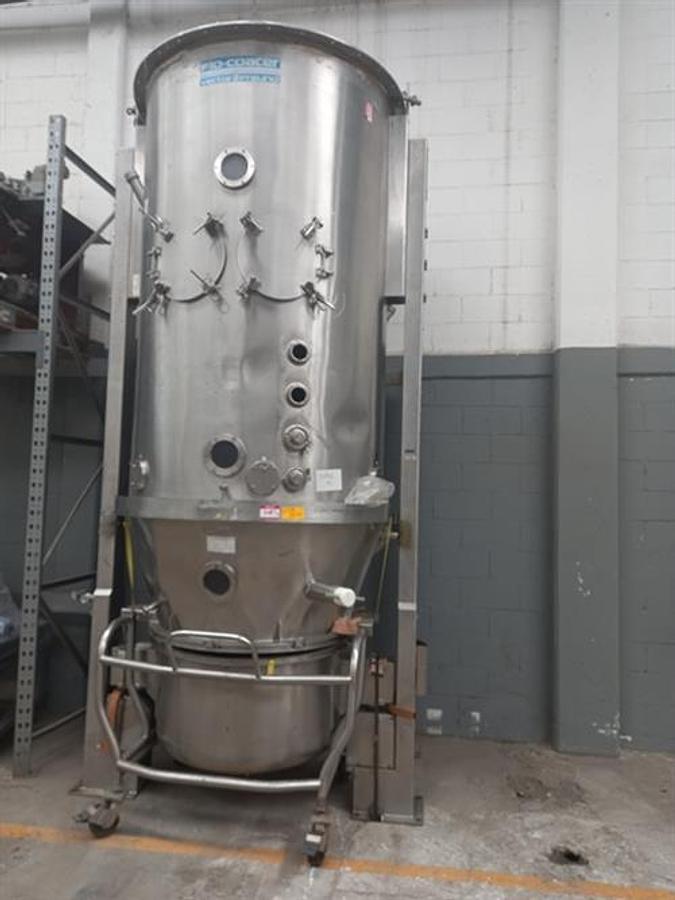 Used Vector Freund stainless steel fluid bed dryer