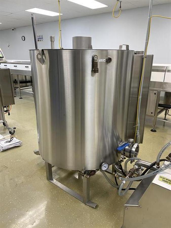 Used Savage 1250-lb Stainless Steel Chocolate Melter with Stainless Steel jacketed Pump