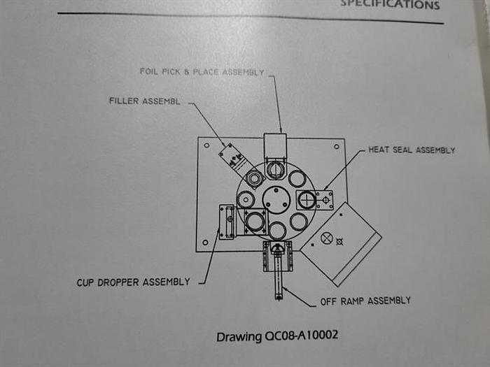 Used Quality Cup model QC-8 Rotary Cup Filler & Sealer