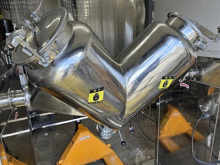 Used Deyue model DVH-100L  stainless steel 100 liter V blender