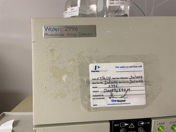 Used (2) Alliance HPLC with 2695 Separations Module and 2996 Photodiode Array Detector with one PC with software