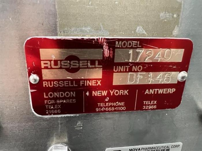 Used Russell model 17240 20" diameter stainless steel sifter