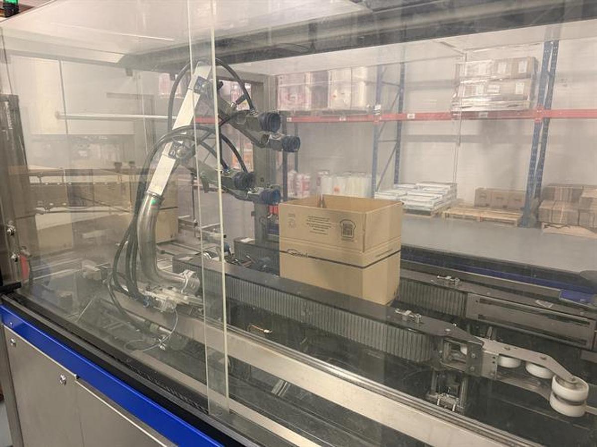Used OK Superformer-1M Case Erector with OK SL220 Bag Inserter