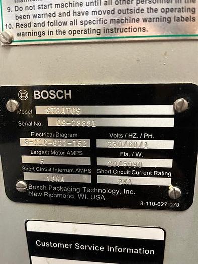 Used Bosch Doboy Stratus Horizontal Flow Wrapper