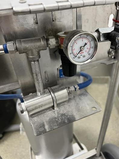 Used Lafferty model 925705 5 gallon pressurized 316 stainless steel tank with sprayer