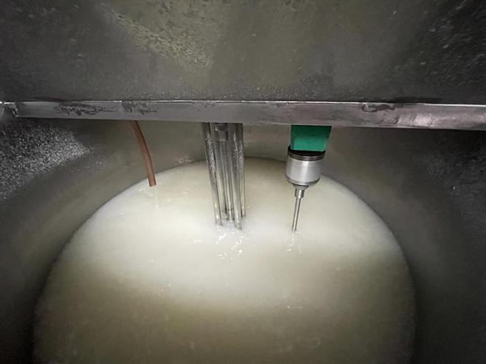 Used Groen 300 Gallon Stainless Steel Jacketed Kettle with High Shear and Prop Mixers