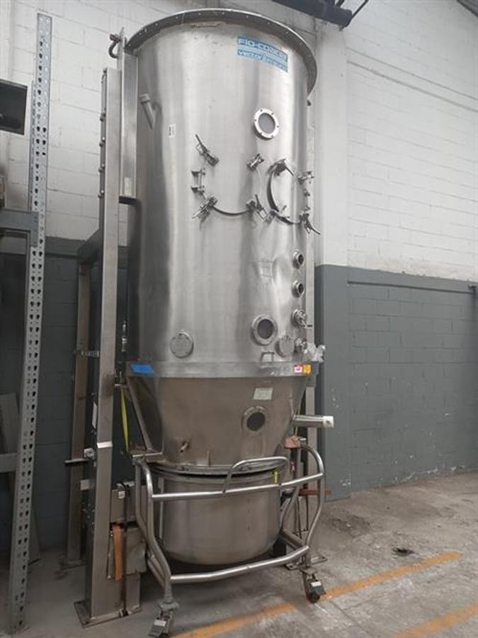 Used Vector Freund stainless steel fluid bed dryer