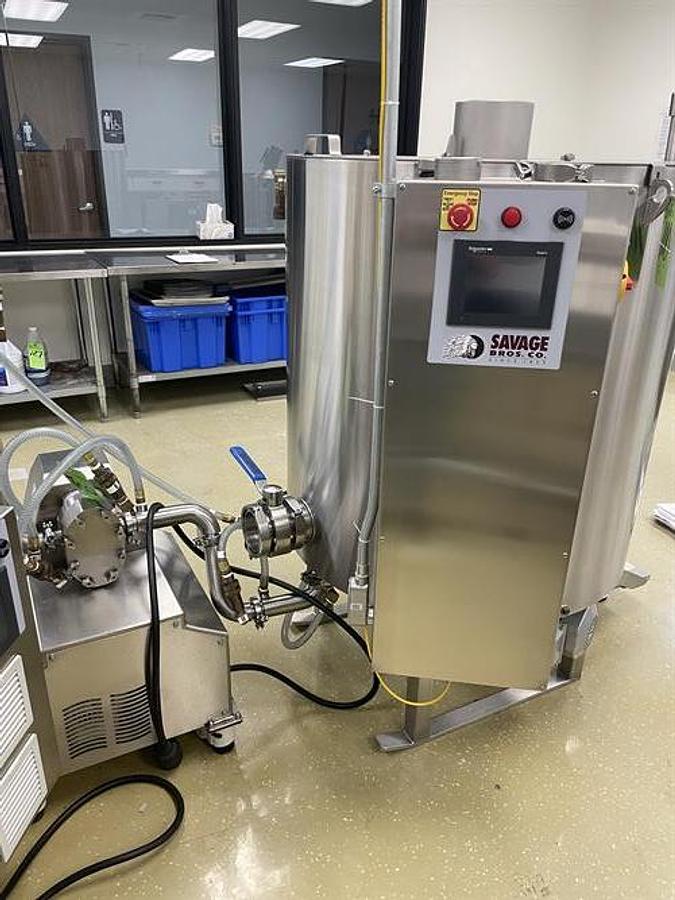 Used Savage 1250-lb Stainless Steel Chocolate Melter with Stainless Steel jacketed Pump