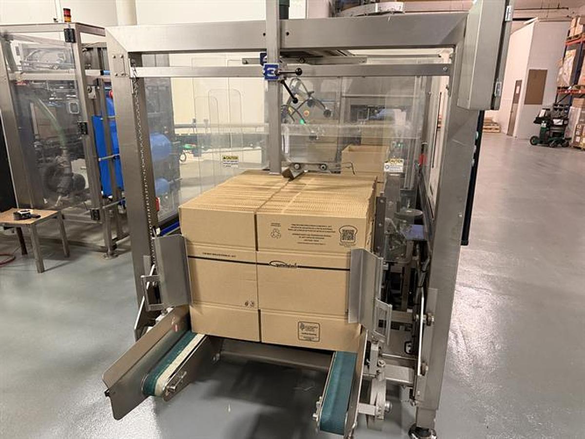 Used OK Superformer-1M Case Erector with OK SL220 Bag Inserter