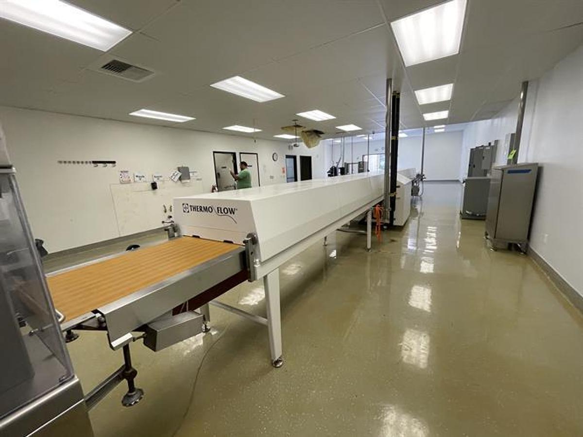 Used Sollich TTS-620 24" wide Temperstatic Enrober with Sollich Thermo Flow 40-ft Cooling Tunnel