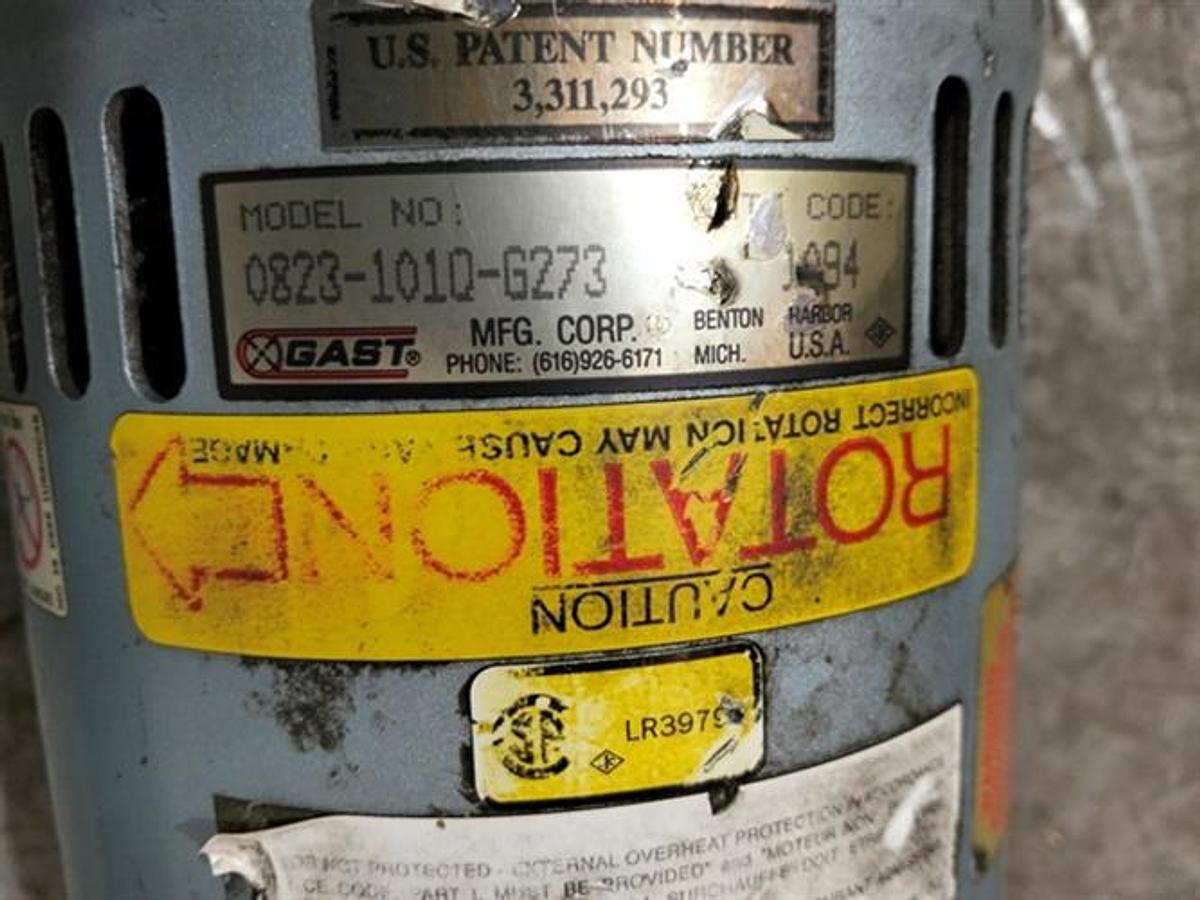 Used Gast model 0823-1010-G27 vacuum pump