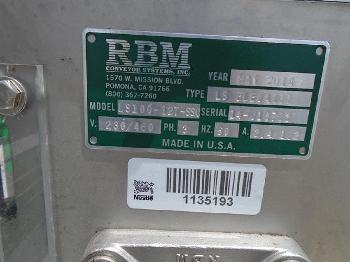Used RMB Stainless Steel Z-Configuration Bucket Elevator