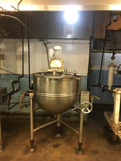 Used Groen model DN/RA 60-SP 60 Gallon Stainless Steel Single Action Cooking and Mixing Kettle
