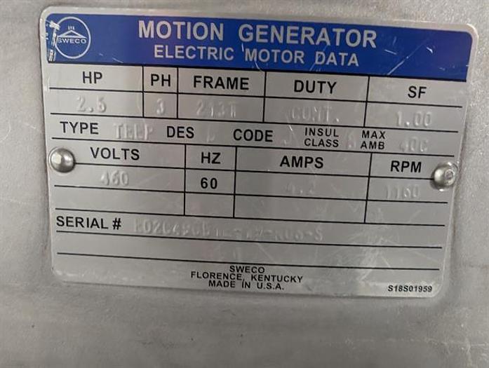 Usado Sweco model MX48Y686EPP4SDSETLWC  48" diameter single deck sifter (base only)