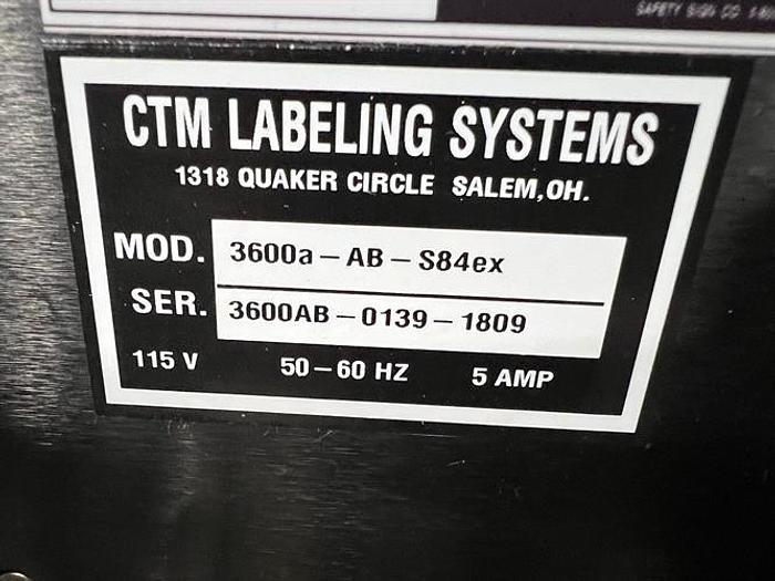 Used CTM Labeling Systems Model 3600a-AB-S84ex Print & Apply Labeler