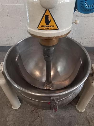 Used Stainless steel jacketed  26 gallon cooking and mixing kettle