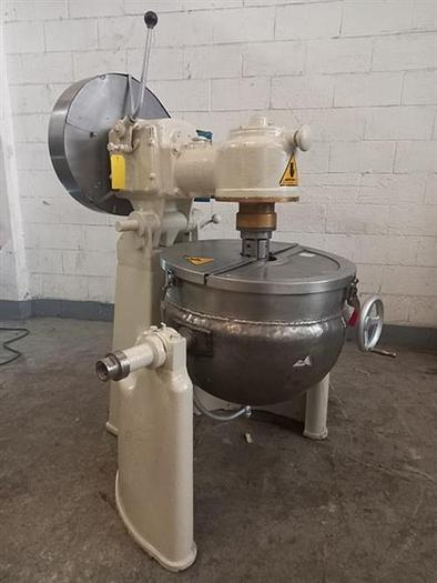 Used Stainless steel jacketed  26 gallon cooking and mixing kettle