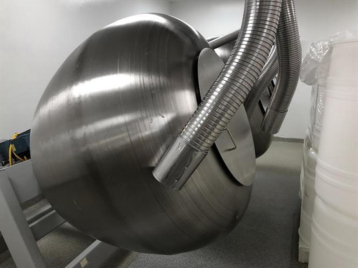 Used (3) O'Hara 48" diameter stainless steel coating pans on a common frame