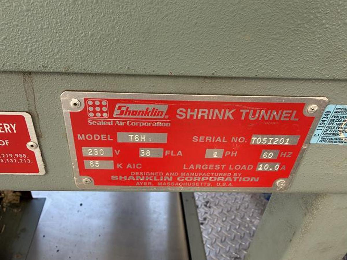 Used Shanklin Model T6H Shrink Tunnel