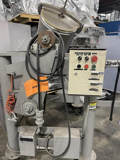 Used Patterson Kelley 3 Cu Ft stainless steel V Blender with intensifier bar