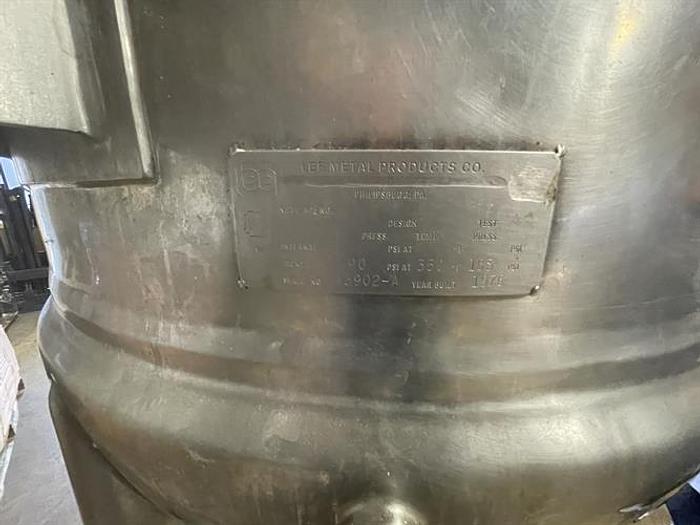 Used Lee 150 Gallon Stainless Steel and Jacketed Double Action Cooking and Mixing Kettle
