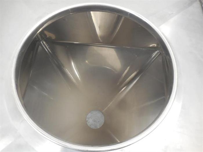 Used Stainless steel 211 gallon bin container.