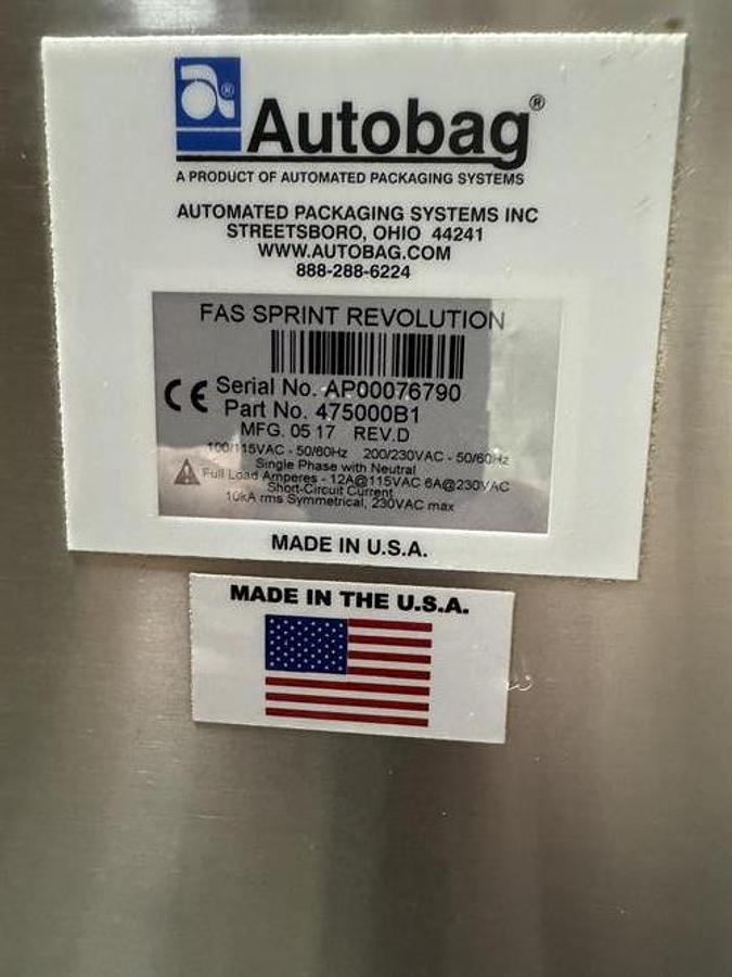 Used Autobag FAS Sprint Revolution Side Pouch Bagger