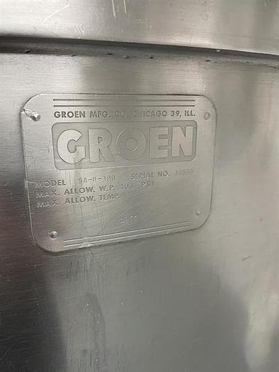 Used Groen 300 Gallon Stainless Steel Jacketed Kettle with High Shear and Prop Mixers