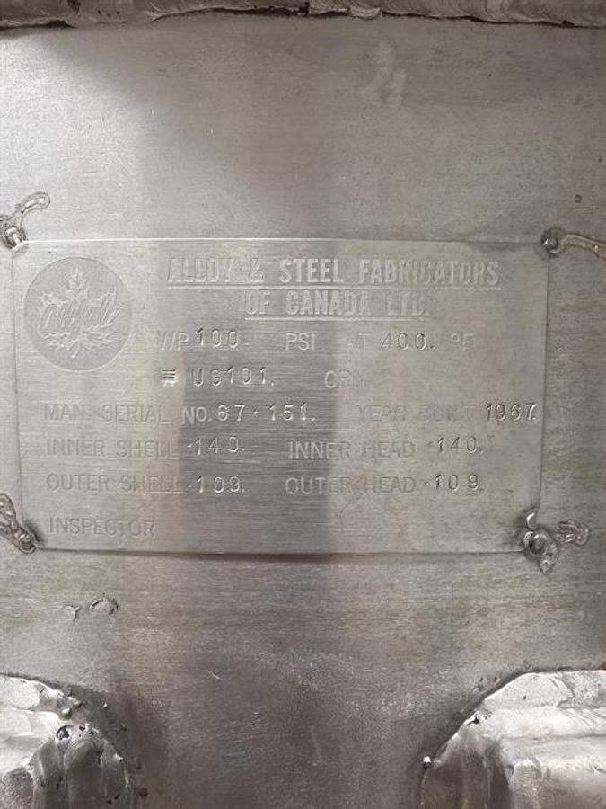 Used Alloy & Steel 400 Gallon SS Jacketed Cooking and Mixing Tank