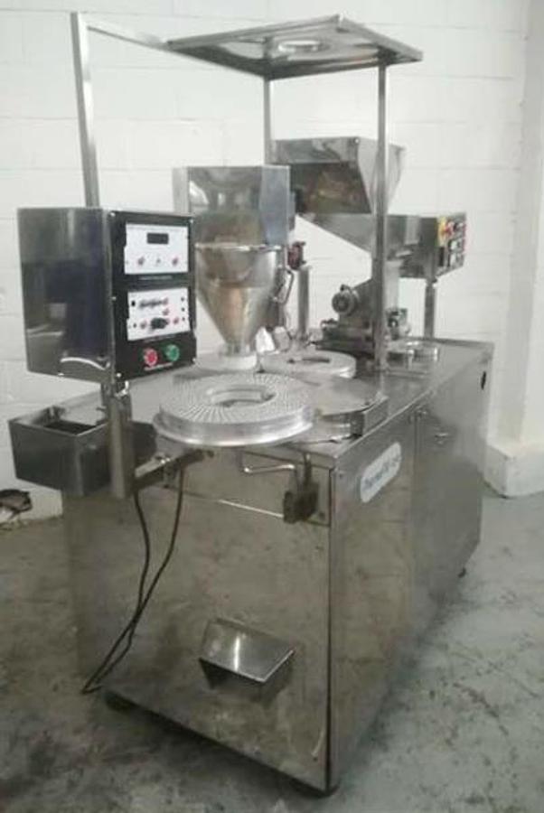 Used Pharmafill Model CF2 Stainless Steel Semiautomatic Filler