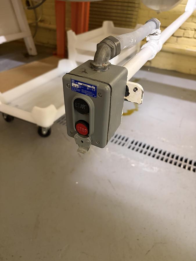 Used (3) Latini 42" Stainless Steel Coating Pans on Common Base