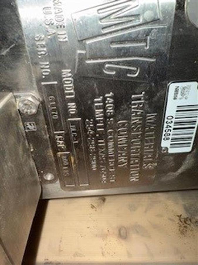 Used Material Trans Co Tote Lift 16-ft tall - 800lb Capacity