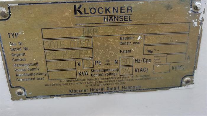 Used Klockner Hansel Strada 700 Hard Candy Line