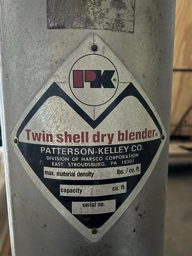 Used Patterson Kelley 75 Cu Ft stainless steel V blender