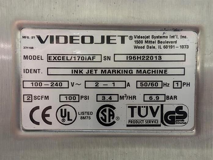 Used Videojet model Excel/170iAF ink jet coder