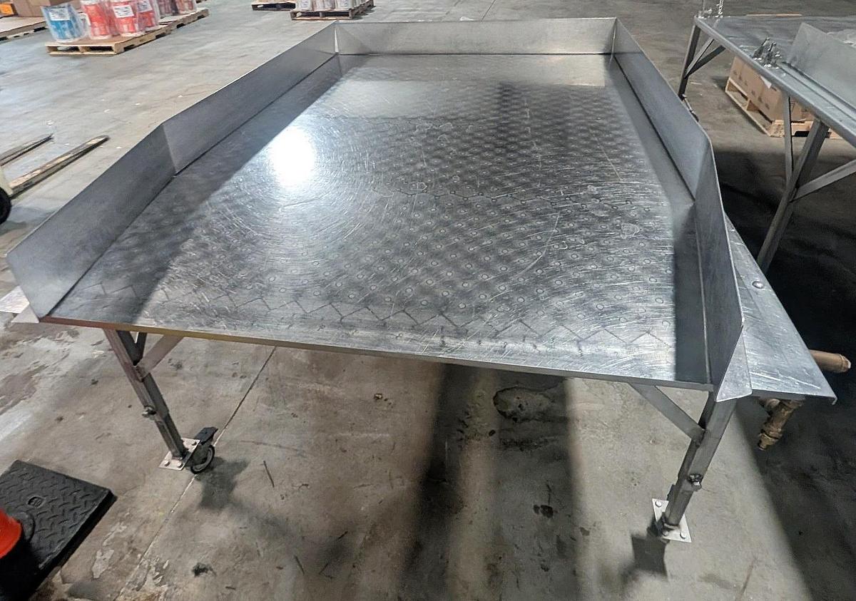 Used 9-ft long x 57" wide Stainless Steel Cooling Table