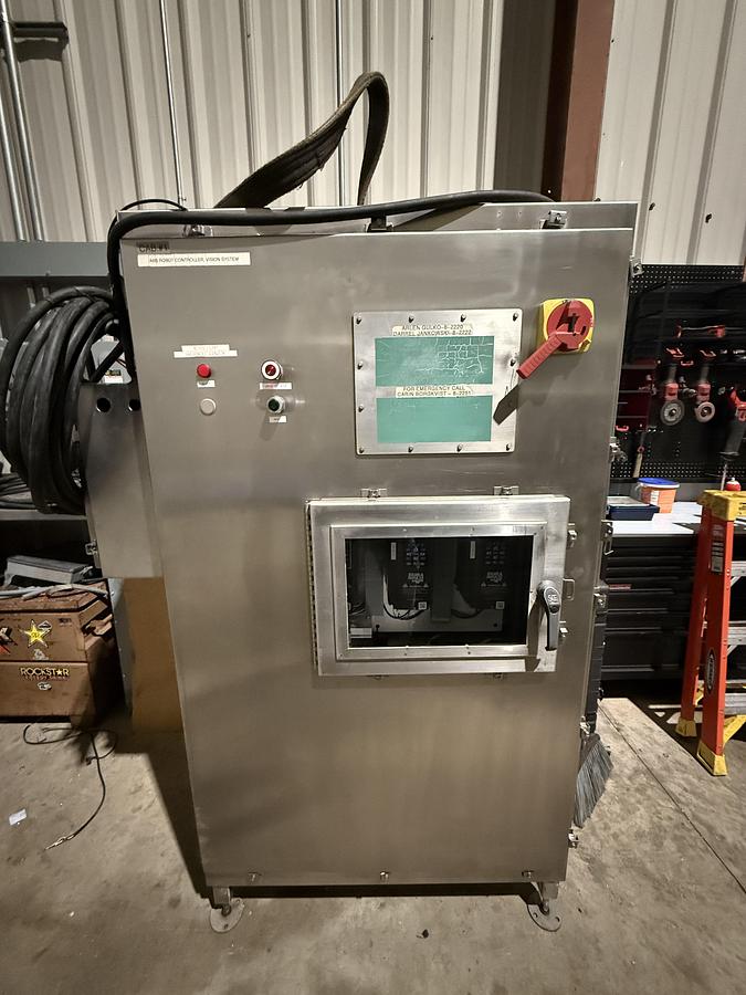 Used APV 48" Two Roll Extruder with Ultrasonic Guillotine Cutter